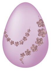 Purple Easter Egg with Glitter Pattern