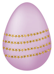 Purple Easter Egg with Glitter Pattern