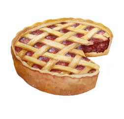 apple pie on a white background