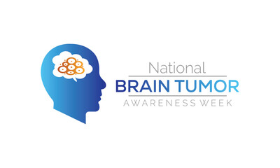 Fototapeta na wymiar Brain Tumor awareness week is observed each year in May.banner design template Vector illustration.
