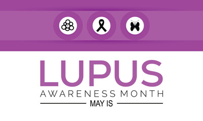 Lupus Awareness Month observed in May. banner design template Vector illustration.