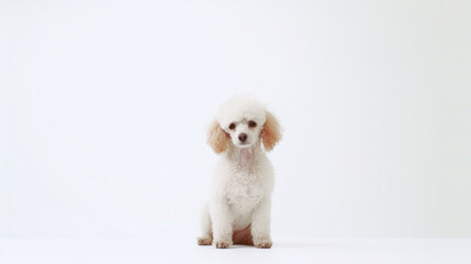 Obraz premium animal on the white Background dog Miniature poodle generative ai