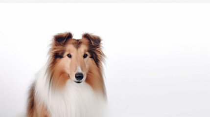 Fototapeta premium animal on the white Background dog Long-haired collie generative ai