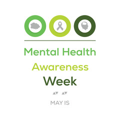 Mental Health Awareness Week in May. madicale banner design template Vector illustration background.