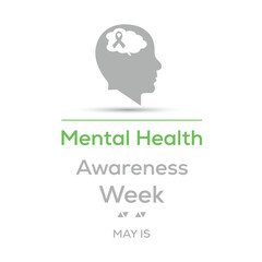 Mental Health Awareness Week in May. madicale banner design template Vector illustration background.