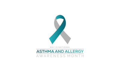 National Asthma and Allergy Awareness Month in May. banner design template Vector illustration background.
