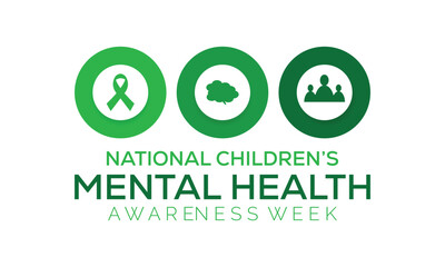 National Children's Mental Health awareness week in May. banner design template Vector illustration background.