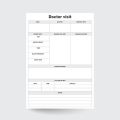 Doctor Visits Tracker,Doctor Tracker,Doctor Planner,Medical Appointment Record,Medical Tracker,Health Wellness Insert,doctor planner,health wellness,doctor visit chart,doctor visit planner
