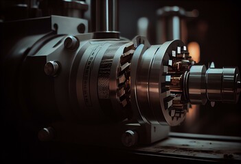 Fototapeta na wymiar closeup view of a cylindrical grinder - industrial c _2.jpg. Generative AI