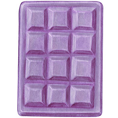 watercolor hand drawn chocolate bar