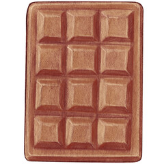watercolor hand drawn chocolate bar