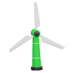 windmill 3d rendering icon illustration, bio energy