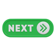 next button 3d rendering icon illustration with transparent background, click button