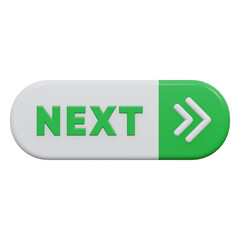 next button 3d rendering icon illustration with transparent background, click button