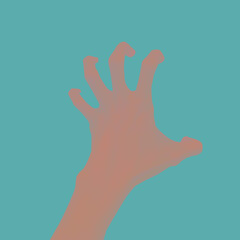 hand gesture on colored background