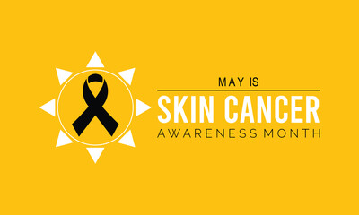 Vector illustration on the theme of skin cancer detection, prevention and awareness month of May.Vector illustration background.