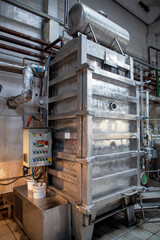 production of capron tights. Textile factory with machines and equipment for production of women's stockings and capron tights.