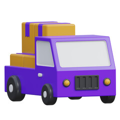 delivery truck 3d rendering icon illustration with transparent background, shopping and retail