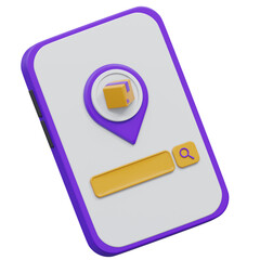 package location 3d rendering icon illustration with transparent background, shopping and retail