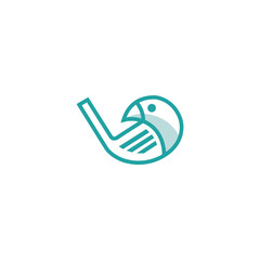 creative Golf Bird logo designs Vector illustrations