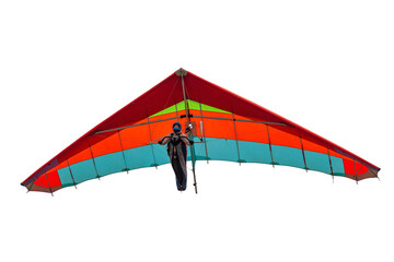 Colorful hang glider wing isolated on white