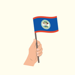 Flag of Belize, Hand Holding flag