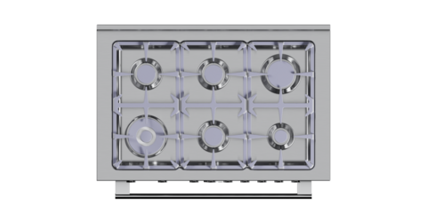 Top view of the gas hob
