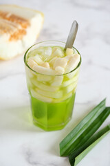 cucumber fruit ice with syrup. iftar breakfasting
