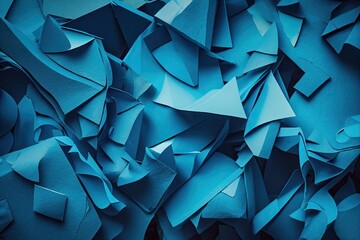 Blue Abstract Background. Paper Backdrop Generative AI