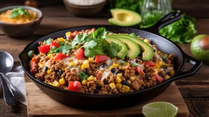 Texmex ground meat mexican food