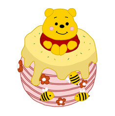 teddy bear with cake