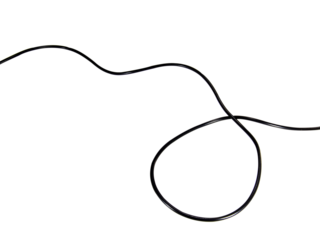 black wire cable of usb and adapter isolated on white background.Electronic Connector.Selection focus.