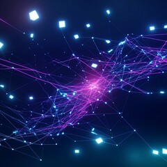 Abstract network connections background. Big data illstration. Generative AI 