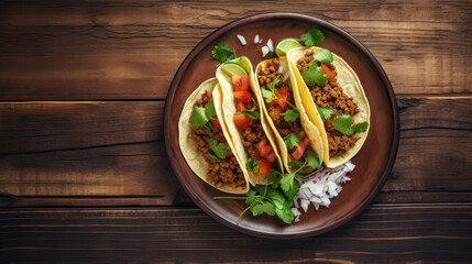 A Plate with Tacos in a Rustic Setting