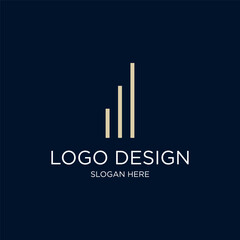 Abstract Geometric Finance Stock Exchange, Stock Cart Logo