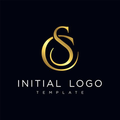 SC Elegant Luxury Initial Letter Logo Template - obrazy, fototapety, plakaty