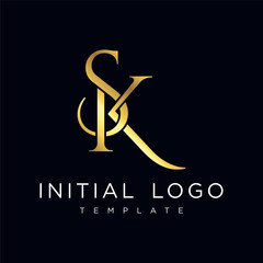 SK Elegant Luxury Initial Letter Logo Template