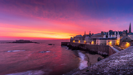 sunset over the river