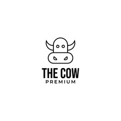 Vector head of a cow in a circle logo design concept for stock raising, meat dairy farm and food