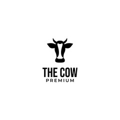 Vector head of a cow in a circle logo design concept for stock raising, meat dairy farm and food