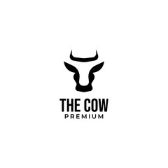 Vector head of a cow in a circle logo design concept for stock raising, meat dairy farm and food