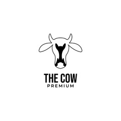 Vector head of a cow in a circle logo design concept for stock raising, meat dairy farm and food
