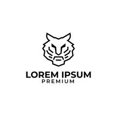 Vector tiger head line logo design concept illustration idea.
