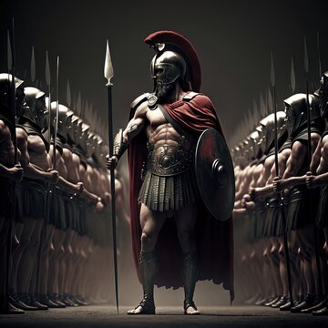 Spartan soldier in battle gear. generative ai