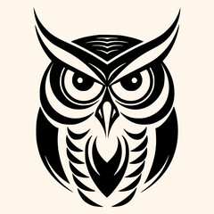 Owl vector for logo or icon,clip art, drawing Elegant minimalist style,abstract style Illustration	