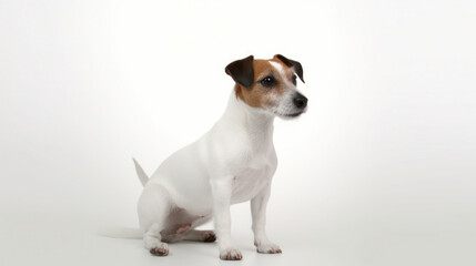animal on the white Background dog Jack Russell generative ai