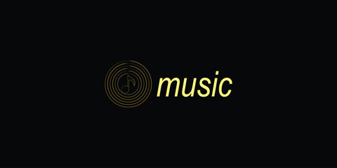 Symbol music logo design with unique concept premium vector