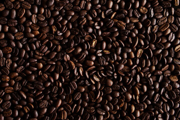 black coffee beans for background