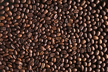 black coffee beans for background