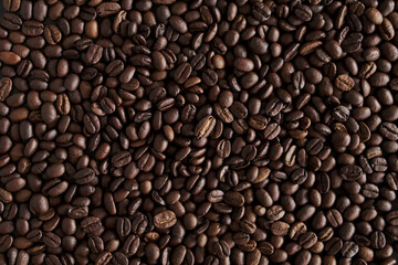 black coffee beans for background